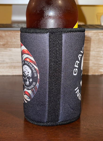 Koozie- Grave Robber Industries logo with Bald Eagle in American Flag colors 12oz drink or bottle holder