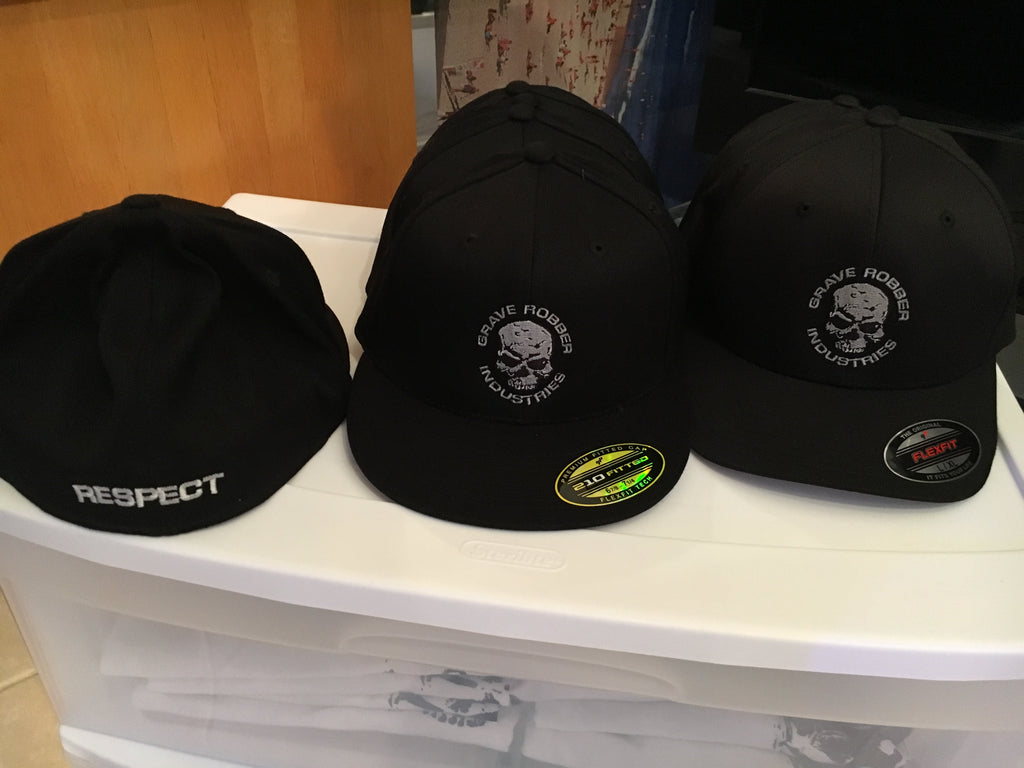 Cap Fitted flex fit flat bill hats – Grave Robber Industries