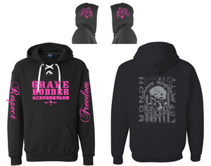 Hoodies Hockey style with Pink lettering